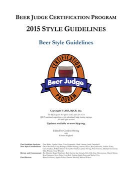 2015 BJCP Beer Style Guidelines
