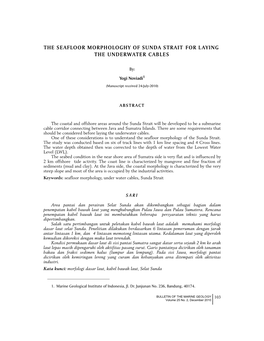 The Seafloor Morphologhy of Sunda Strait for Laying the Underwater Cables