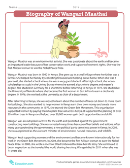 Biography of Wangari Maathai