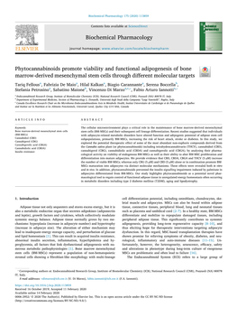 Phytocannabinoids Promote Viability and Functional Adipogenesis Of