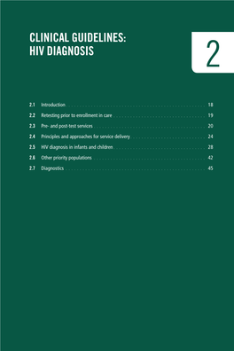 Clinical Guidelines: Hiv Diagnosis 2