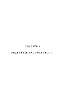 Chapter 1 Fuzzy Sets and Fuzzy Logic