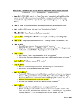 Crossfire Hurricane Investigation Prepared for 12/18/19 Hearing with IG Michael Horowitz