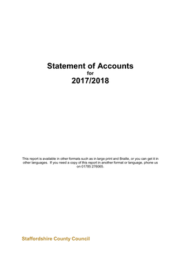 Statement of Accounts 2017/2018