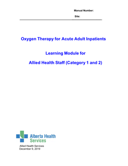 Oxygen Therapy for Acute Adult Inpatients
