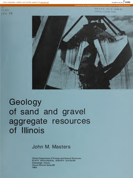 Geology of Sand and Gravel Aggregate Resources of Illinois