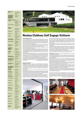 Neubau Clubhaus Golf Sagogn-Schluein Postfach 153 7017 Flims Dorf Bericht Der Bauherrschaft Gerichteten Terrasse Mit 15 Plätzen Führt