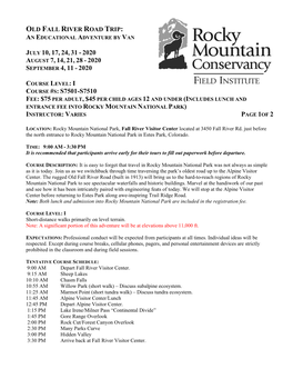 Rocky Mountain Field Seminars