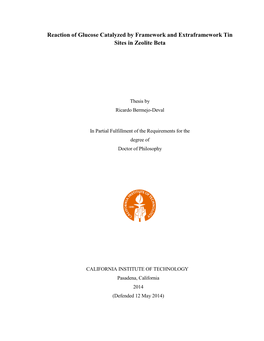 Reaction of Glucose Catalyzed by Framework and Extraframework Tin Sites in Zeolite Beta