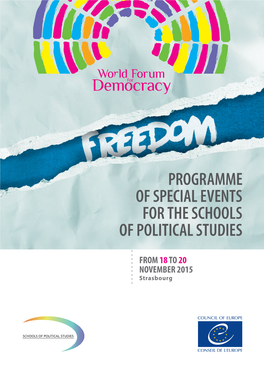Programme of Special Events for the Schools of Political Studies