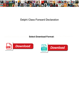 Delphi Class Forward Declaration