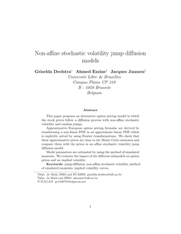 Non-Affine Stochastic Volatility Jump Diffusion Models