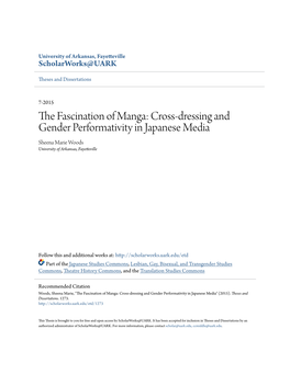 Cross-Dressing and Gender Performativity in Japanese Media Sheena Marie Woods University of Arkansas, Fayetteville