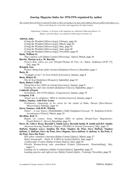 Soaring Magazine Index for 1976/1976 Organized by Author