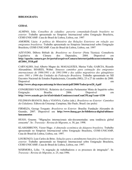 Parceria Comunidade-Estado Brasileiro No Exterior. Trabalho Apresentado No Simpósio Internacional Sobre Emigração Brasileira, CEMI-UNICAMP