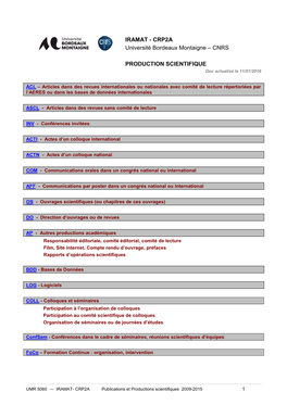 IRAMAT - CRP2A Université Bordeaux Montaigne – CNRS