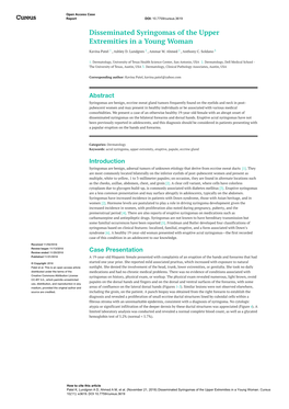 Disseminated Syringomas of the Upper Extremities in a Young Woman