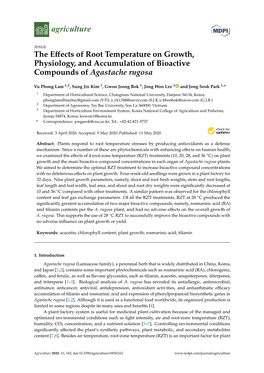 The Effects of Root Temperature on Growth, Physiology, And