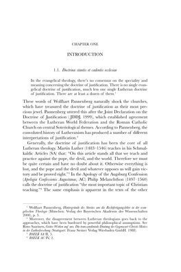 INTRODUCTION 1.1. Doctrina Stantis Et Cadentis Ecclesiae These Words of Wolfhart Pannenberg Naturally Shock the Churches, Which