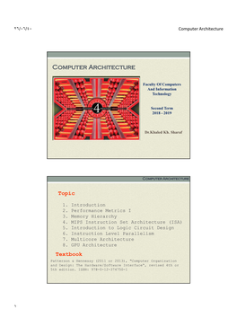 Computer Architecture ٤٠/٠٦/٢٦