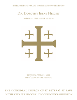 Funeral for Dr. Dorothy Irene Height