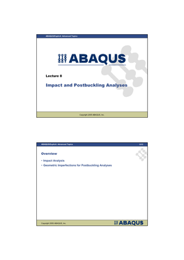 Impact and Postbuckling Analyses