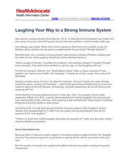 Laughing Your Way to a Strong Immune System