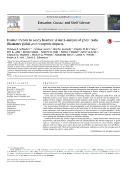 Human Threats to Sandy Beaches – a Meta-Analysis of Ghost Crabs