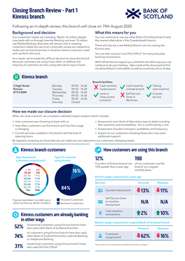 Closing Branch Review - Part 1 Kinross Branch