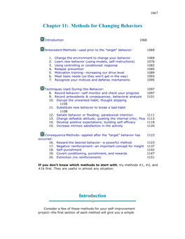 Chapter 11: Methods for Changing Behaviors