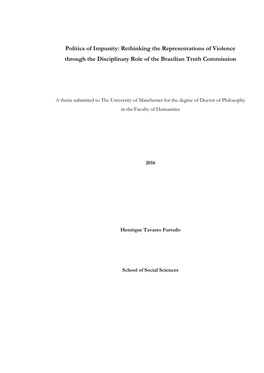 Politics of Impunity: Rethinking the Representations of Violence Through the Disciplinary Role of the Brazilian Truth Commission