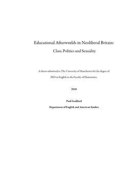 Educational Afterworlds in Neoliberal Britain