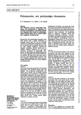 Polymyositis, Not Polymyalgia Rheumatica