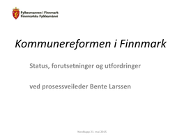 Kommunereform I Finnmark