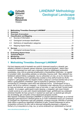 Geological Landscape LANDMAP Methodology 2016