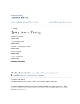 Quincy: Selected Paintings Anna Elston Donnelly Dickinson College