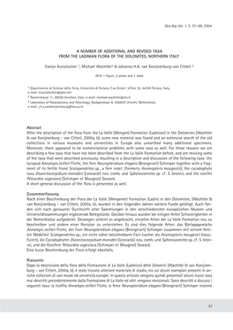 A Number of Additional and Revised Taxa from the Ladinian Flora of the Dolomites, Northern Italy