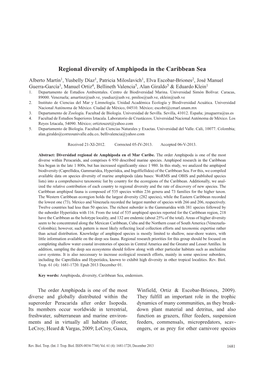 Regional Diversity of Amphipoda in the Caribbean Sea