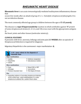 Rheumatic Heart Disease