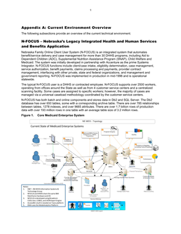 Appendix A: Current Environment Overview the Following Subsections Provide an Overview of the Current Technical Environment