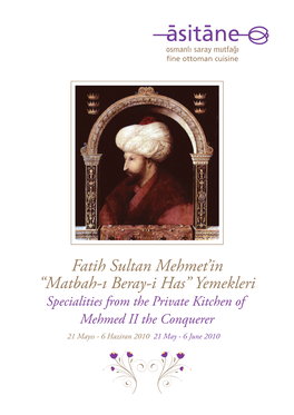 Fatih Sultan Mehmet Menü 2010 A4