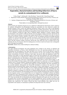 Separation, Characterization and Leaching Behaviors of Heavy Metals in Contaminated River Sediments