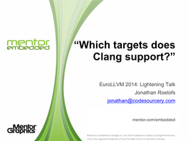 “Which Targets Does Clang Support?”