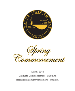 Spring 2018 Commencement Program