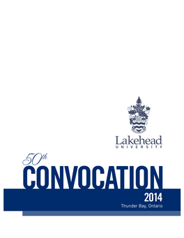 2014 Thunder Bay Convocation Program