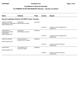 2021-Unofficial-Primary-Candidates