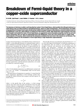 Breakdown of Fermi-Liquid Theory in a Copper-Oxide Superconductor