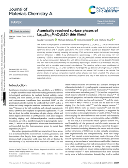 Atomically Resolved Surface Phases of La0.8Sr0.2Mno3(110) Thin Films