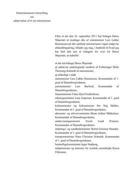 Kongelig Resolution Af 3. Oktober 2011