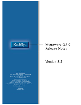 Enhanced OS-9 Release Notes 58 Networking Notes 58 Protocol Modules 58 Utilities 59 Drivers 60 MAUI Notes 61 SNMP Notes 62 OS-9 Utilities Notes 62 Enhancements